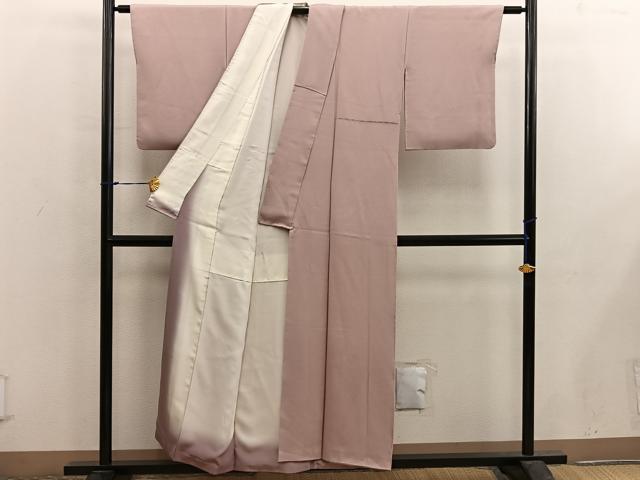 平和屋着物■上質な色無地 作家物 ワンポイント 草花文 宍色 正絹 逸品 BAAX5187mz