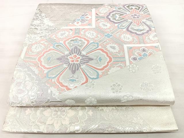 平和屋着物◎六通柄袋帯 九百錦 京みやび 蜀江花文 銀糸 正絹 逸品 BAAX5222qw