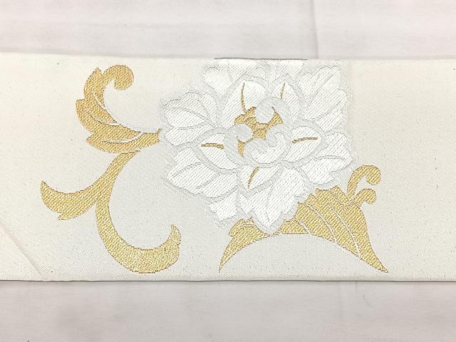 平和屋着物◎九寸名古屋帯 牡丹唐草文 金銀糸 正絹 逸品 BAAX5240qw