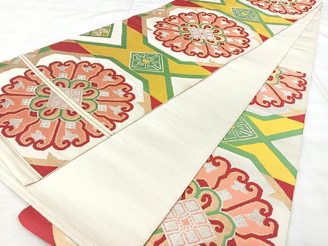 平和屋着物◎アンティーク 大正ロマン 六通柄 本袋帯 正倉院花文 正絹 逸品 BAAX5249qw