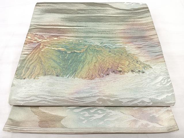 平和屋着物◎六通柄袋帯 京の百景 丹後立岩 金銀糸 正絹 逸品 BAAX5256qw