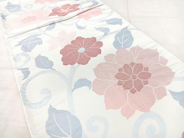 平和屋着物◎六通柄袋帯 花唐草文 正絹 逸品 BAAX5259qw