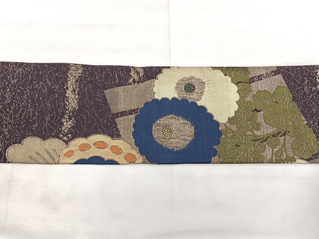 平和屋着物◎アンティーク 大正ロマン 九寸名古屋帯 源氏香花文 金糸 正絹 逸品 BAAX5278qw