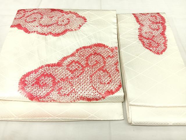 平和屋着物◎つけ帯 総絞り 雲文 正絹 逸品 BAAX5298qw