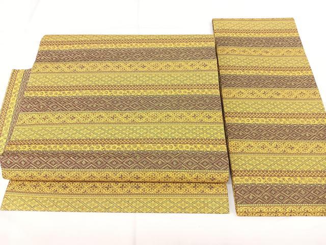 平和屋着物◎つけ帯 横段花文 正絹 逸品 BAAX5299qw