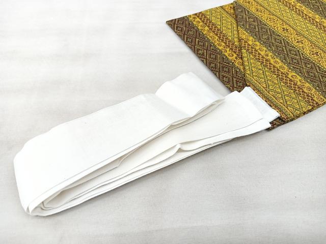 平和屋着物◎つけ帯 横段花文 正絹 逸品 BAAX5299qw
