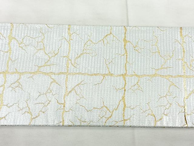 平和屋着物◎つけ帯 格子文 金銀糸 正絹 逸品 BAAX5300qw