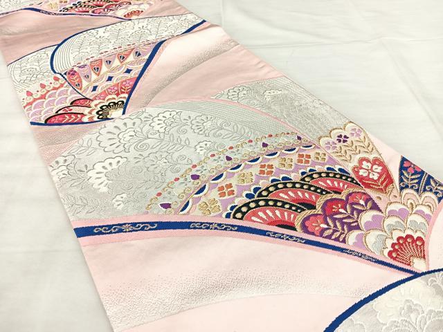 平和屋着物◎六通柄袋帯 洋花文 金銀糸 正絹 逸品 BAAX5317qw