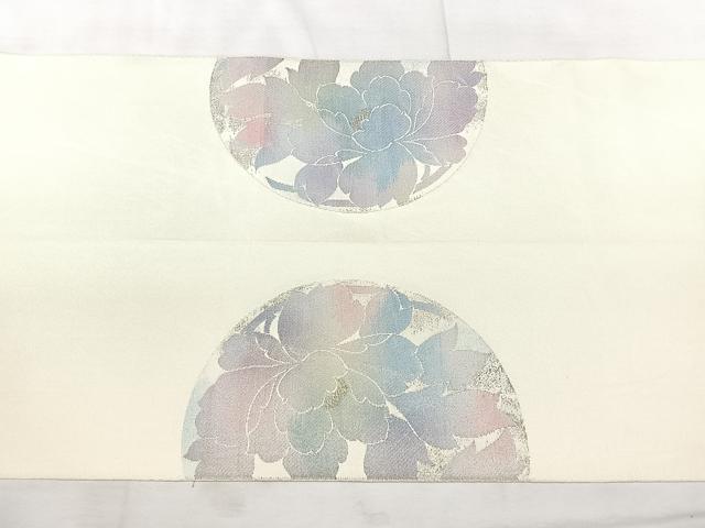 平和屋着物◎八寸名古屋帯 草花丸文 金銀糸 正絹 逸品 BAAX5345qw