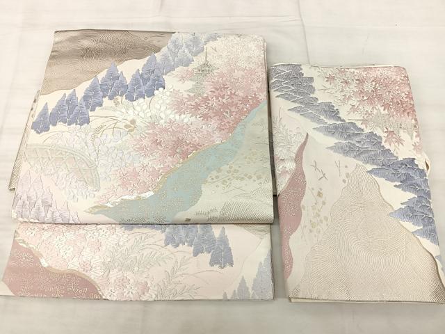 平和屋着物◎つけ帯 唐織 吉祥萬代 金糸 正絹 逸品 BAAX5347qw