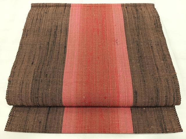 平和屋着物◎八寸名古屋帯 紬地 間道 正絹 逸品 BAAX5356qw