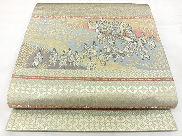 平和屋着物◎六通柄袋帯 紋様の旅 金糸 正絹 逸品 BAAX5387qw