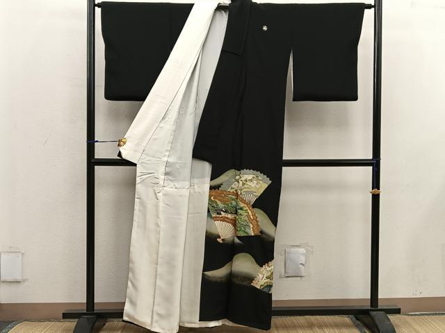 平和屋着物■豪華黒留袖 風景文 金銀彩 正絹 逸品 BAAX5405mz