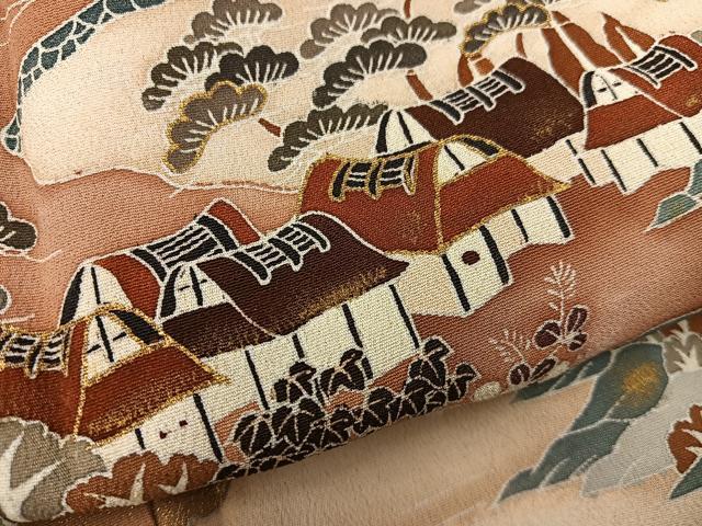 平和屋着物■豪華黒留袖 渡橋風景文 暈し染め 金彩 正絹 逸品 BAAX5406mz