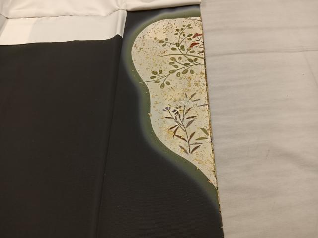 平和屋着物■豪華黒留袖 刺繍 楽器花文 暈し染め 金彩 正絹 逸品 BAAX5408mz