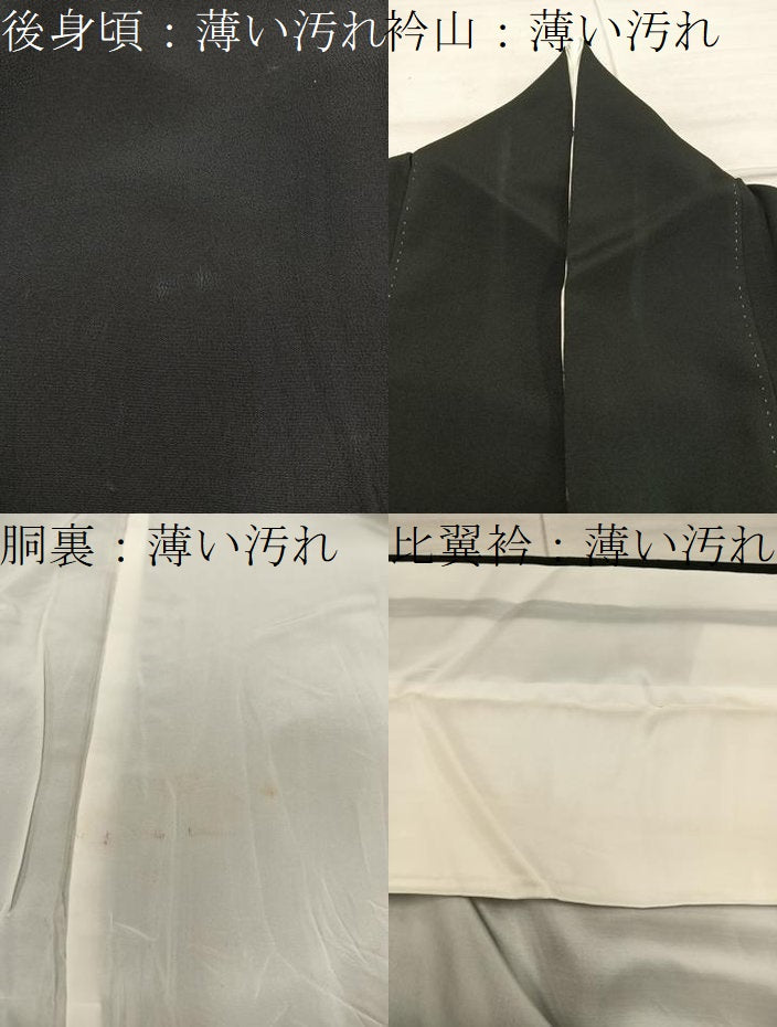 平和屋着物■豪華黒留袖 駒刺繍 檜扇花鳥文 暈し染め 金彩 正絹 逸品 BAAX5411mz