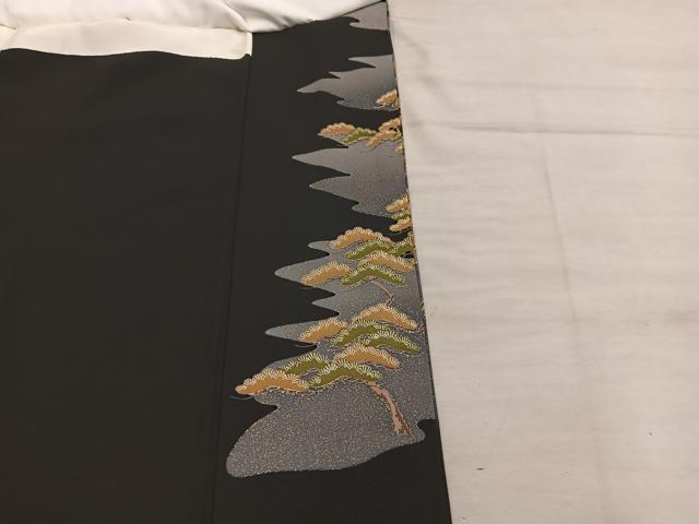 平和屋着物■豪華黒留袖 駒刺繍 大名行列 暈し染め 金彩 正絹 逸品 BAAX5417mz