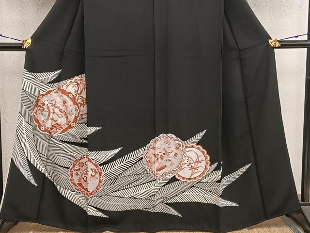 平和屋着物■豪華黒留袖 駒刺繍 休み鳥梅花文 金彩 正絹 逸品 BAAX5430mz