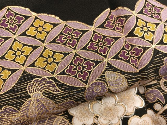 平和屋着物■豪華黒留袖 駒刺繍 宝尽くし吉祥花文 金彩 正絹 逸品 BAAX5431mz