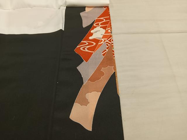 平和屋着物■豪華黒留袖 宝尽くし御所車花文 金彩 正絹 逸品 BAAX5432mz