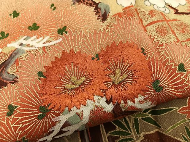 平和屋着物■豪華黒留袖 刺繍 鳳凰花文 金彩 正絹 逸品 BAAX5433mz