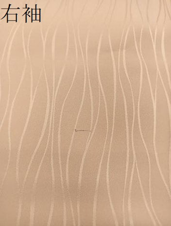 平和屋着物●上質な色無地 変わり縞地紋 洒落柿色 正絹 逸品 BAAX5439mz