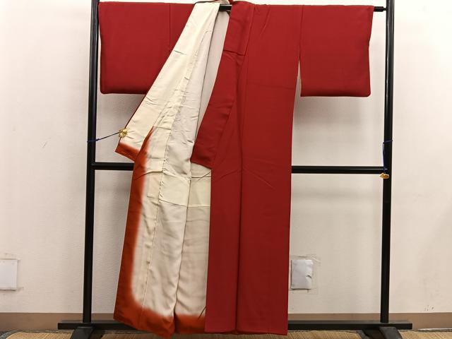 平和屋着物■上質な色無地 紅海老茶色 正絹 逸品 BAAX5447mz