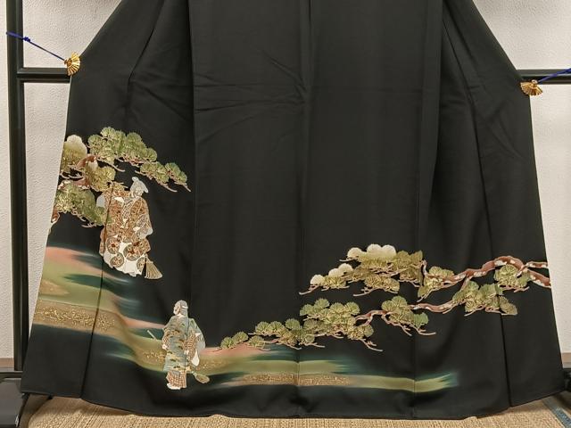平和屋着物■豪華黒留袖 能 狂言 暈し染め 金彩 正絹 逸品 BAAX5454mz