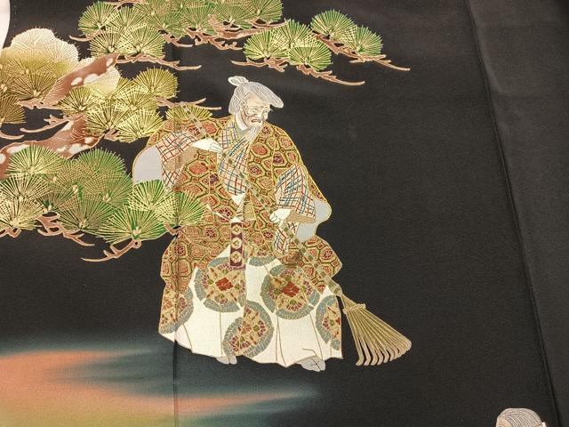 平和屋着物■豪華黒留袖 能 狂言 暈し染め 金彩 正絹 逸品 BAAX5454mz