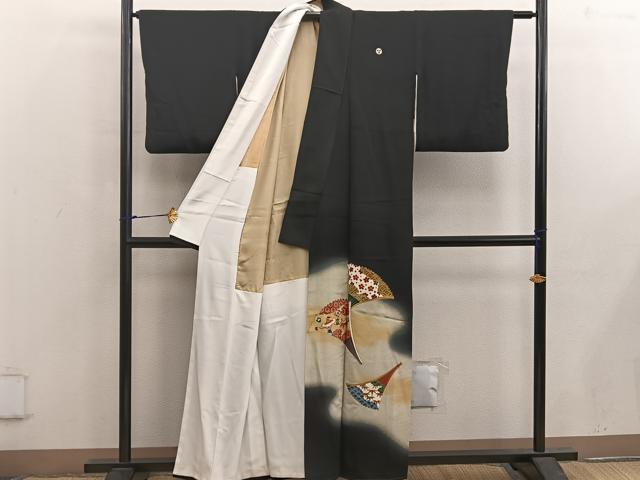 平和屋着物■豪華黒留袖 亀甲花文 暈し染め 金彩 正絹 逸品 BAAX5459mz