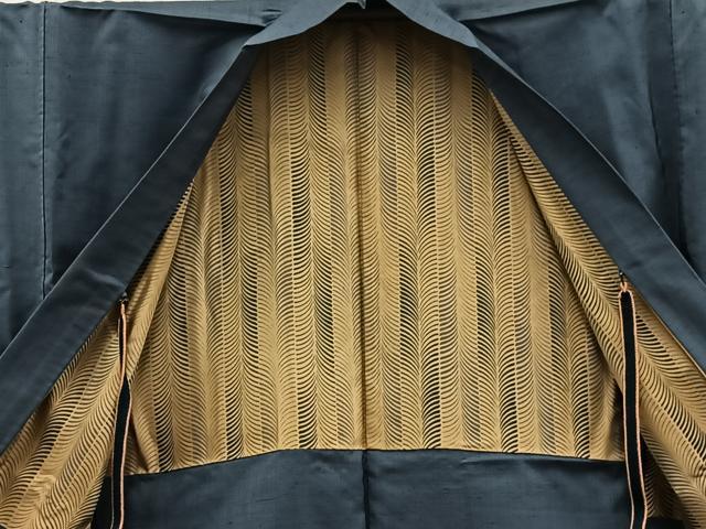 平和屋着物#男性 羽織 紬 錆鼠色 正絹 逸品 BAAX5475mz