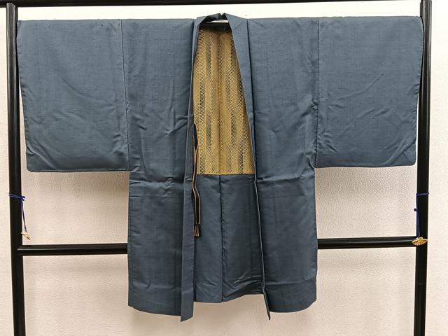 平和屋着物#男性 羽織 紬 錆鼠色 正絹 逸品 BAAX5475mz