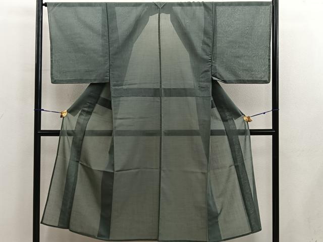 平和屋着物*夏物 男性 紗紬 岩井茶色 正絹 逸品 BAAX5477mz
