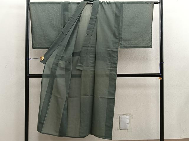 平和屋着物*夏物 男性 紗紬 岩井茶色 正絹 逸品 BAAX5477mz