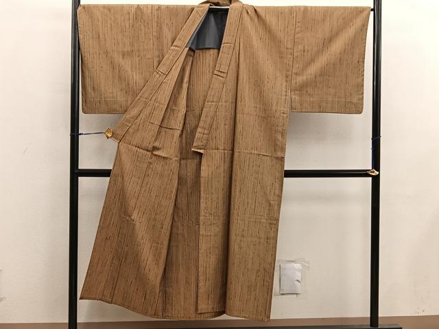平和屋着物▽男性 紬 単衣 絣文様 正絹 逸品 BAAX5481mz