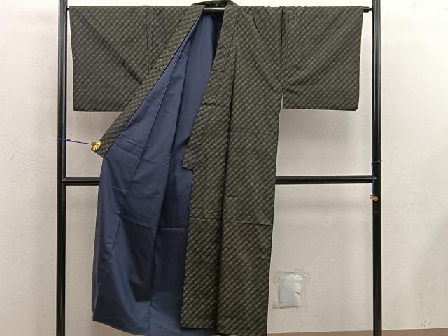 平和屋着物■男性 本場大島紬 幾何学文様 正絹 逸品 BAAX5483mz