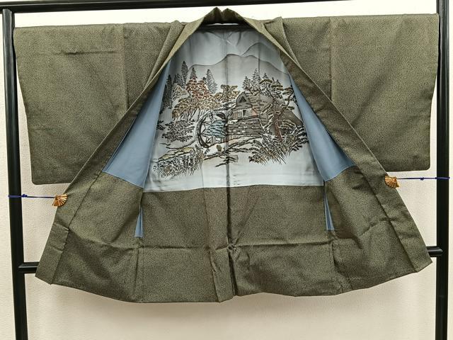 平和屋着物■男性 紬 アンサンブル 80亀甲 総詰め 正絹 逸品 BAAX5484mz
