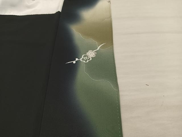 平和屋着物■豪華黒留袖 刺繍 孔雀花文 暈し染め 金彩 正絹 逸品 BAAX5493mz