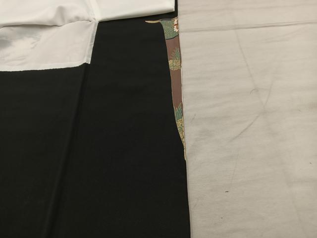 平和屋着物■豪華黒留袖 駒刺繍 御所車花文 正絹 逸品 BAAX5499mz