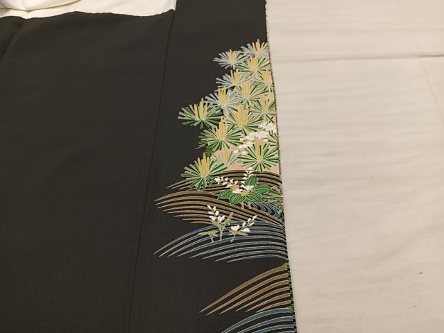 平和屋着物■豪華黒留袖 友禅 梅花文 正絹 逸品 BAAX5501mz