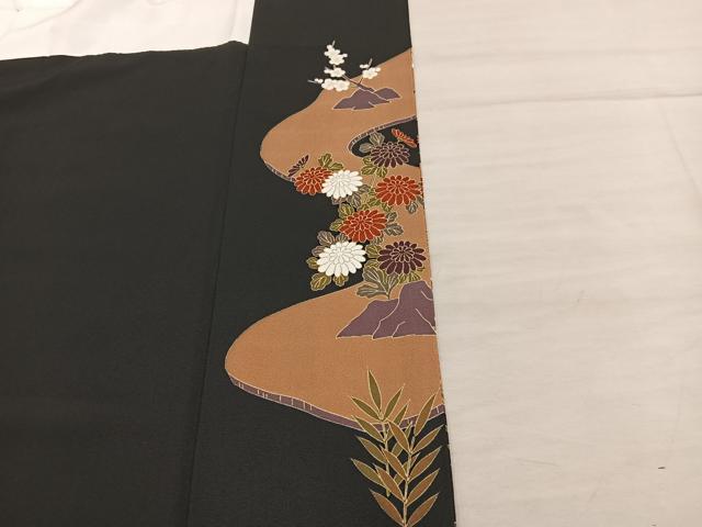 平和屋着物■豪華黒留袖 駒刺繍 松竹梅 金彩 正絹 逸品 BAAX5508mz