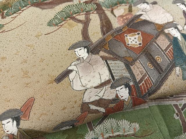 平和屋着物■豪華黒留袖 作家物 渡橋人物花文 暈し染め 金彩 正絹 逸品 BAAX5514mz