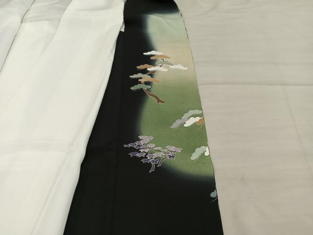 平和屋着物■豪華黒留袖 作家物 渡橋人物花文 暈し染め 金彩 正絹 逸品 BAAX5514mz