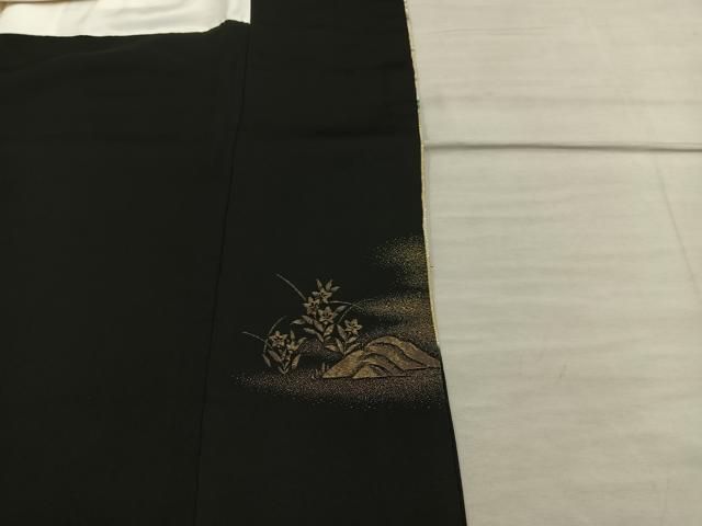 平和屋着物■豪華黒留袖 澪標図 寿光織 暈し染め 金糸 正絹 逸品 BAAX5515mz