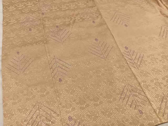 平和屋着物■上質な小紋 絞り 草花文 正絹 逸品 BAAX5517mz