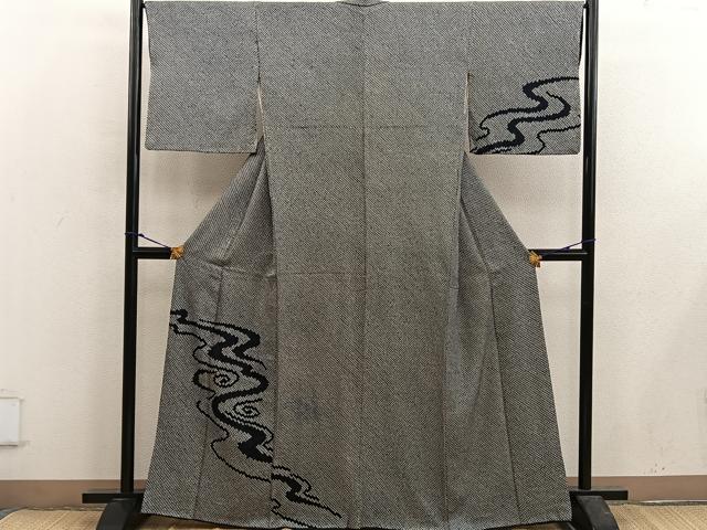 平和屋着物■訪問着 総絞り 流水文 正絹 逸品 BAAX5518mz