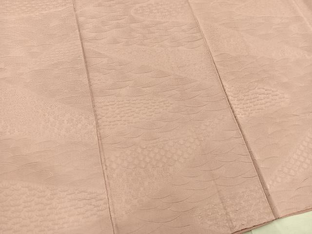 平和屋着物■上質な色無地 七宝花地紋 宍色 正絹 逸品 BAAX5520mz