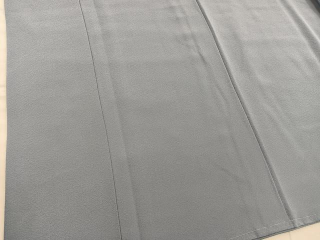 平和屋着物●本草木染作家 瑞寶 色無地 堅牢草木染 灰青色 反端付き 正絹 逸品 未使用 BAAX5524mz