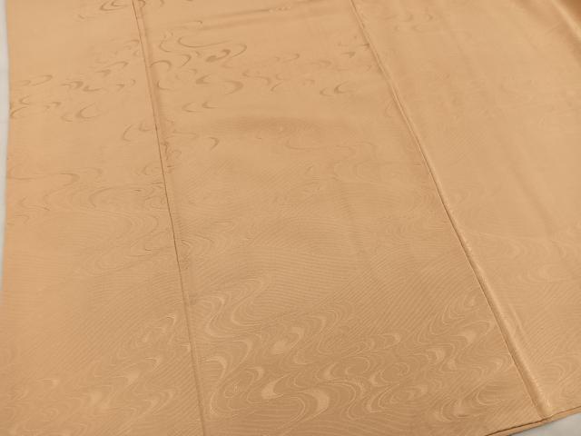 平和屋着物■上質な色無地 流水地紋 黄朽葉色 正絹 逸品 BAAX5528mz