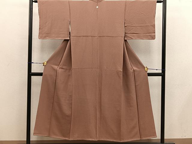 平和屋着物■上質な色無地 胡桃色 正絹 逸品 未使用 BAAX5534mz